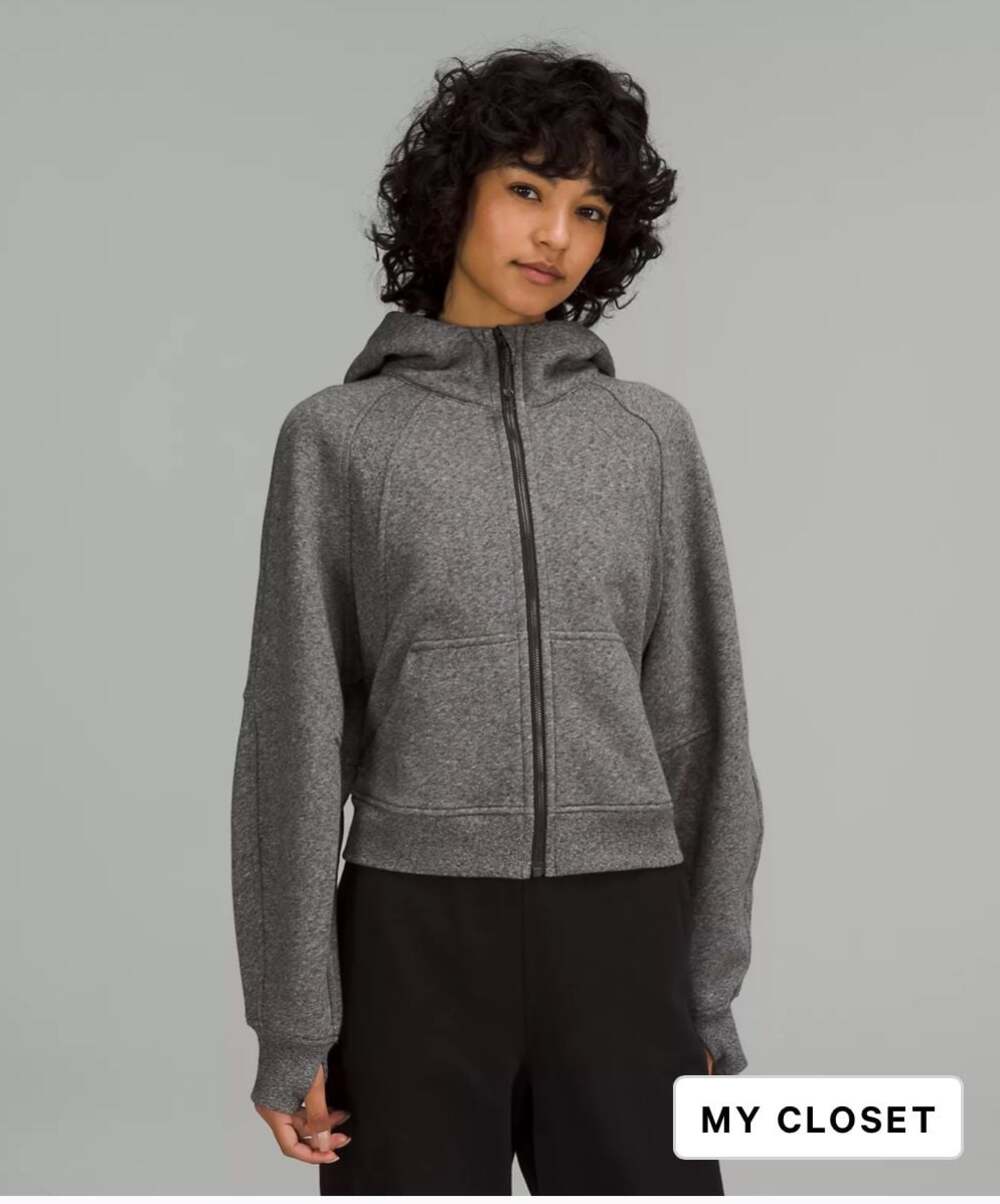 Lululemon Scuba Full Zip Hoodie Heathered Speckled Black M/L